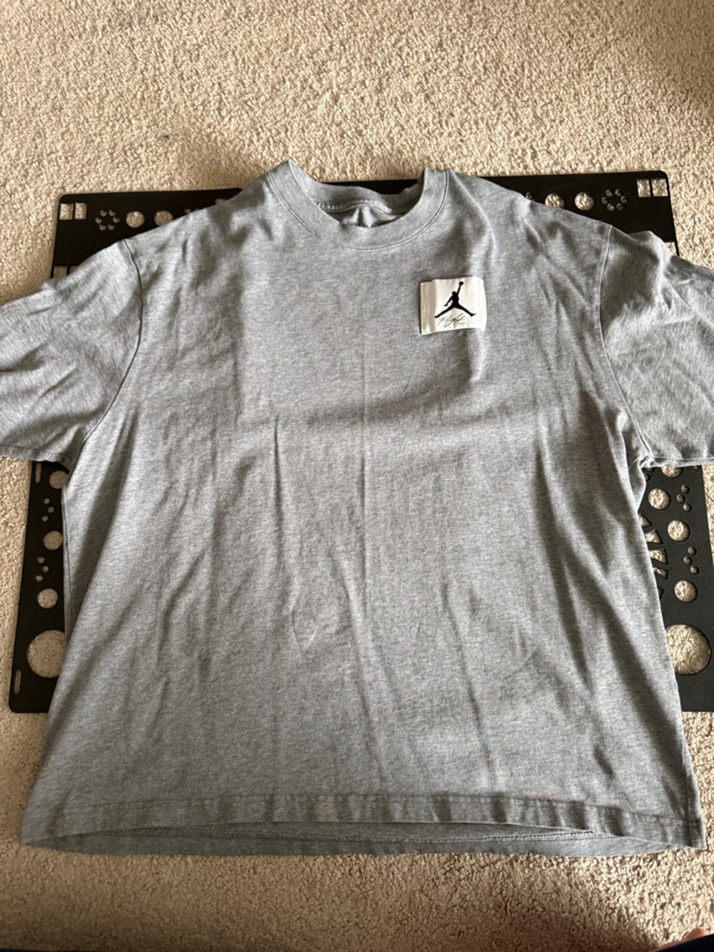 Jordan Men’s Grey  (L) Patch Short Sleeve Tee